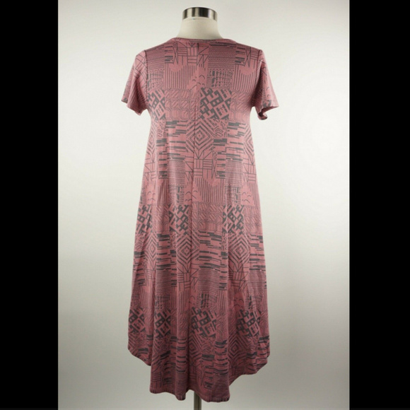 LuLaRoe Carly Dress Lines Pattern In Pink - Picture 4 of 5